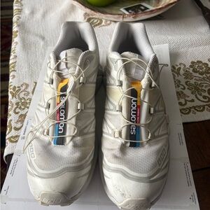 Salomon White and Multicolor Running Shoes